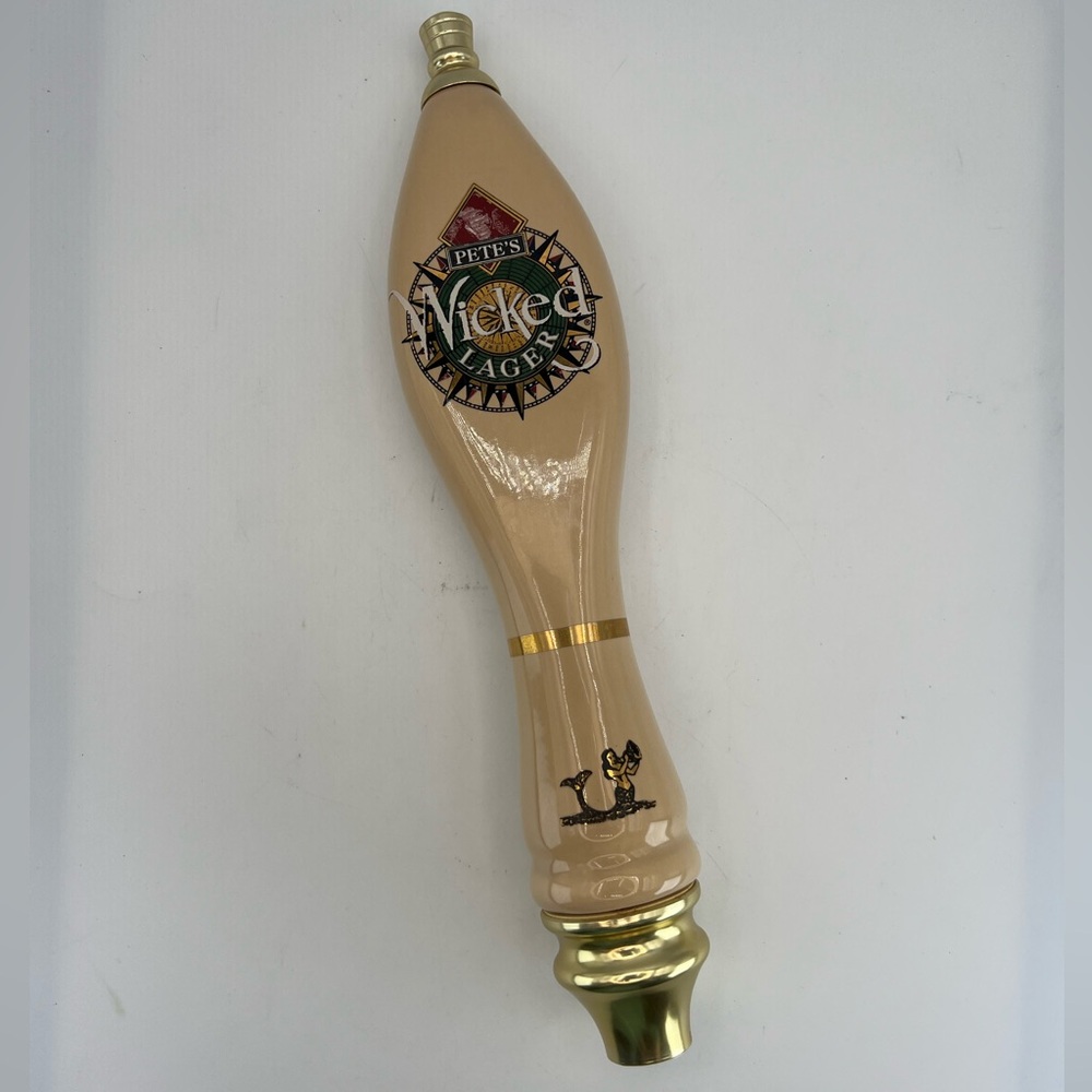 Pete's Wicked Lager Pub Bar Beer Porcelain Keg Tap Handle San Antonio Texas